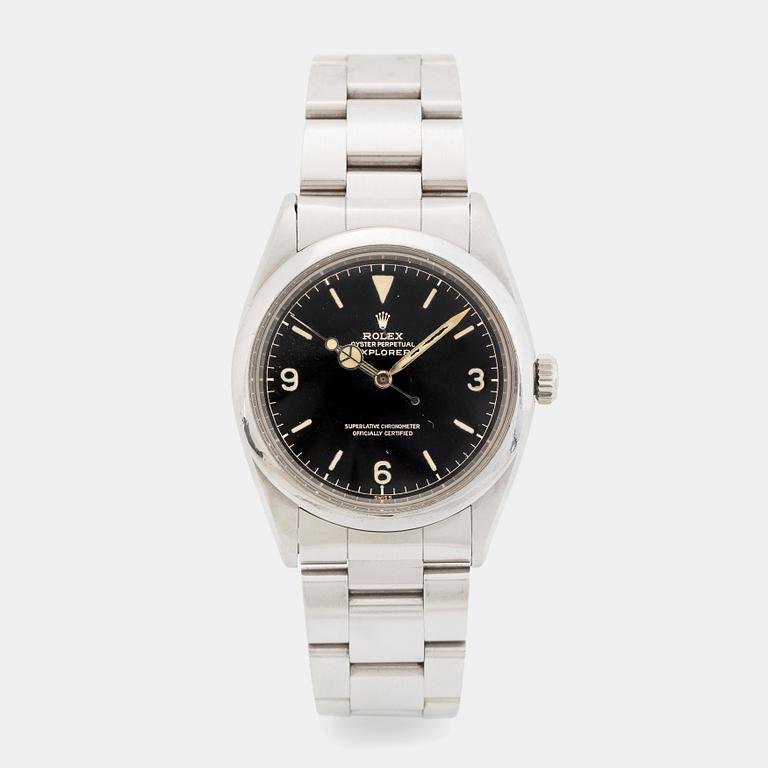 Rolex, Explorer, "Chapter Ring, Exclamation Point, Gilt Dial", "Type 3", ca 1962.