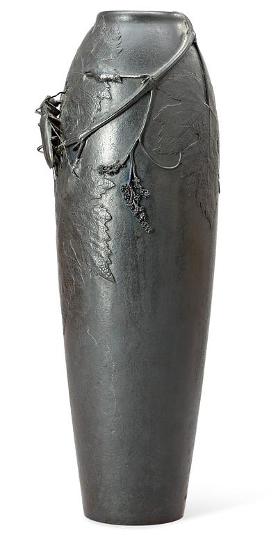 A Hugo Elmqvist patinated bronze vase, Florence, circa 1900.