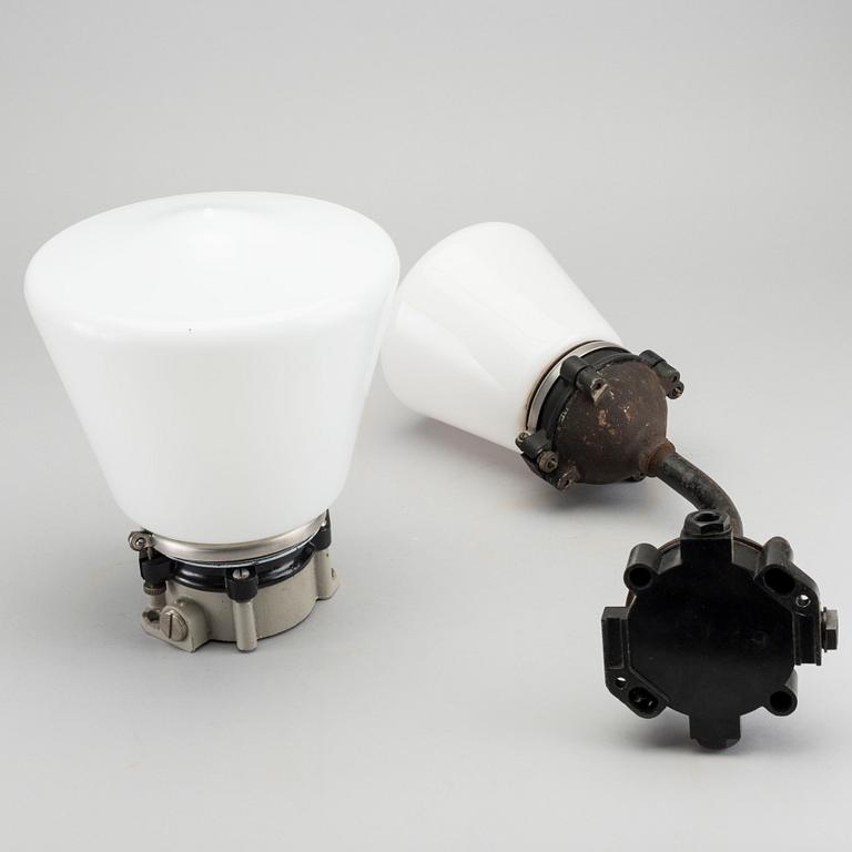TAKLAMPA och VÄGGLAMPA Sieverts Kabelverk 1930-tal.
