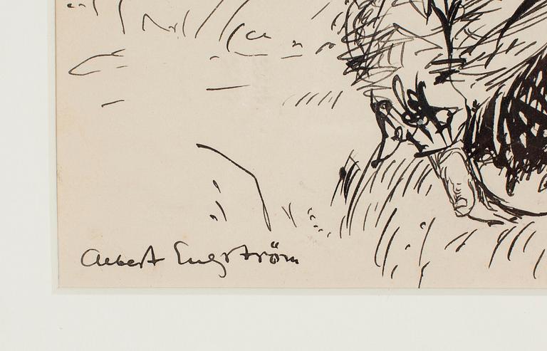 ALBERT ENGSTRÖM, tusch, 2 st, signerade.