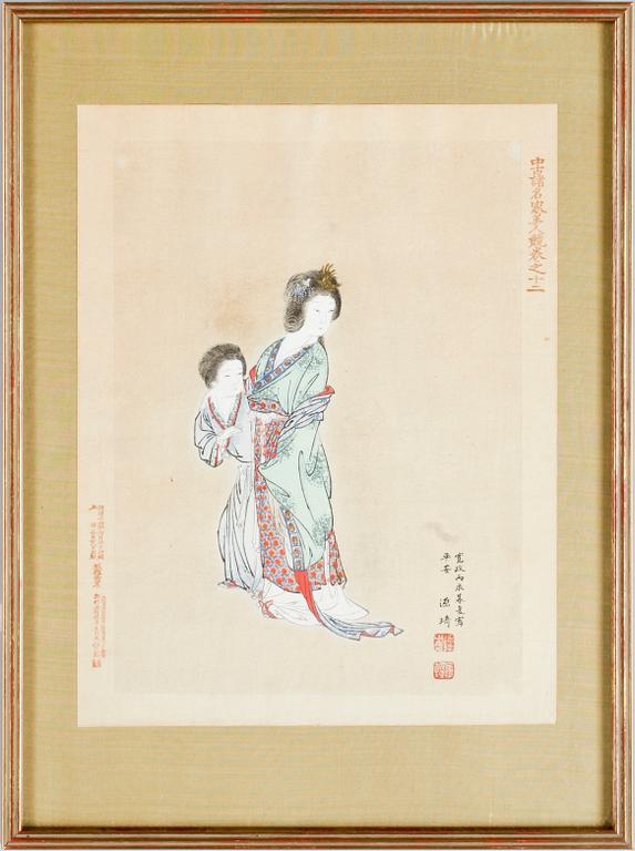 OKÄND KONSTNÄR, träsnitt, 7 st, Japan, 1900-talets första hälft.