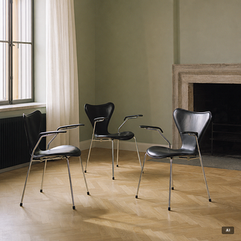 Arne Jacobsen, armchairs, 3 pcs, model 3207, "The Seven", Fritz Hansen, Denmark.