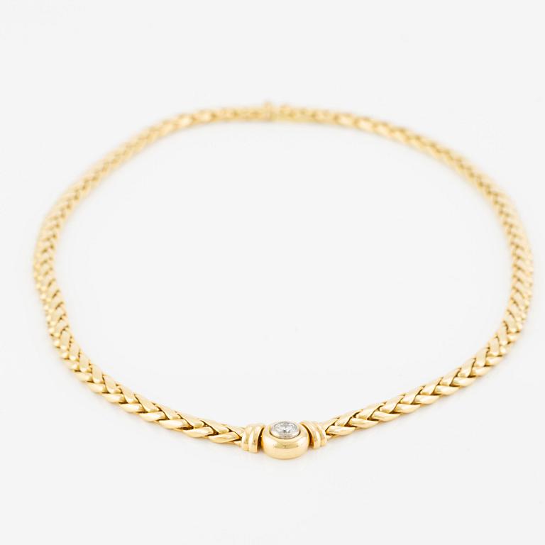 Collier/armband med en rund briljantslipad diamant ca 0.35 ct.