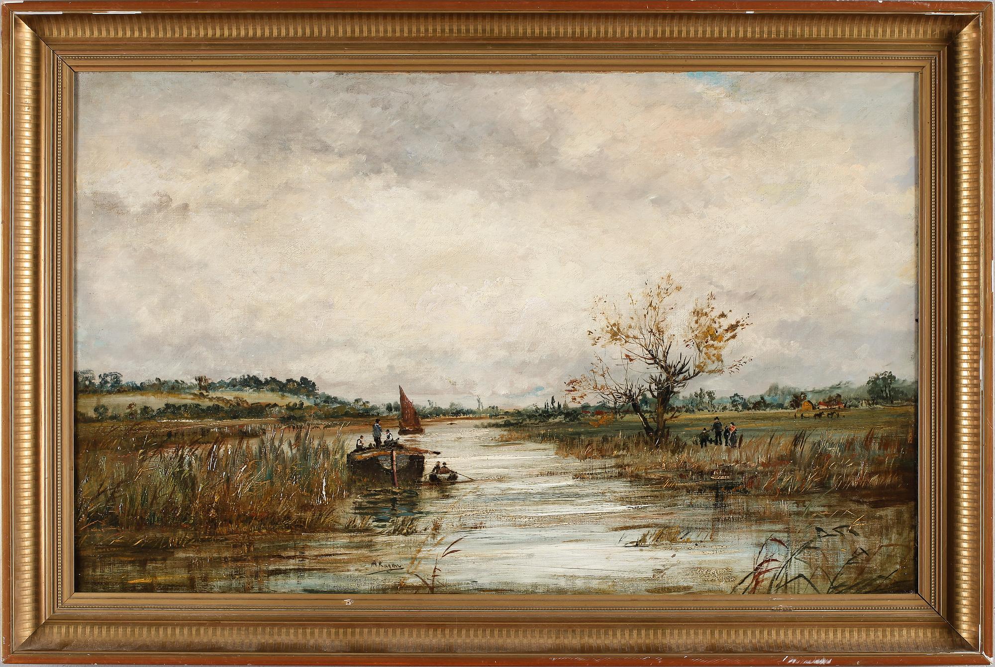 ADOLPHE RAGON, 1847-1924, olja på duk, otydligt signerad.