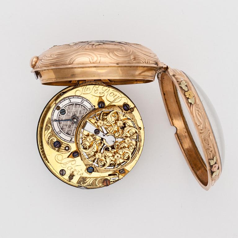 A gold vege pocket watch Julien le Roy, Paris, c. 1780.