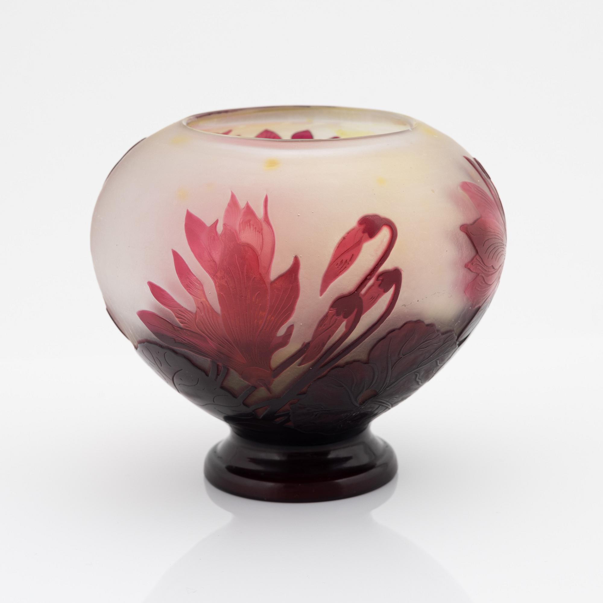 Emile Gallé, an Art Nouveau cameo glass vase, Nancy, France.