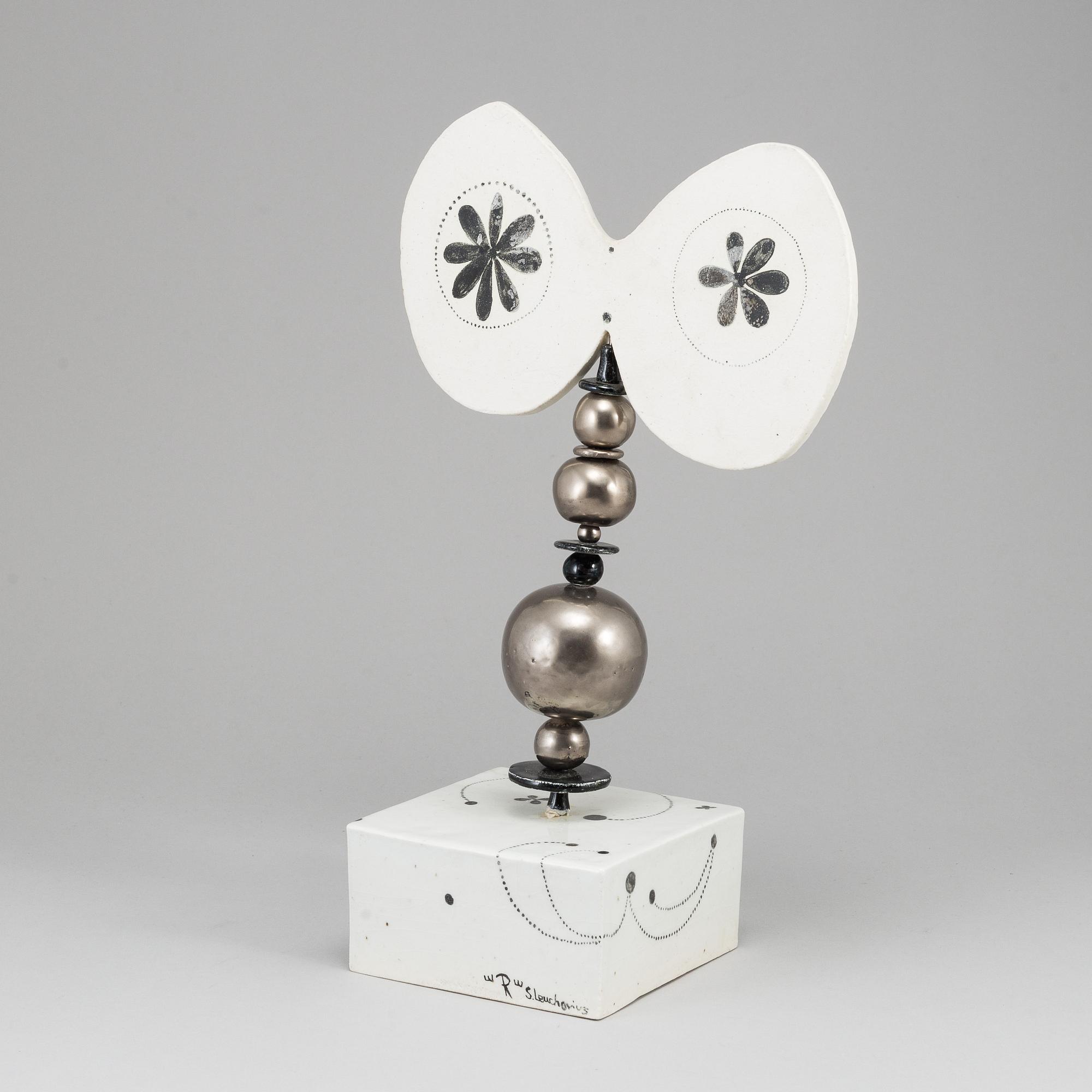 SYLVIA LEUCHOVIUS, skulptur, fjäril, Rörstrand.