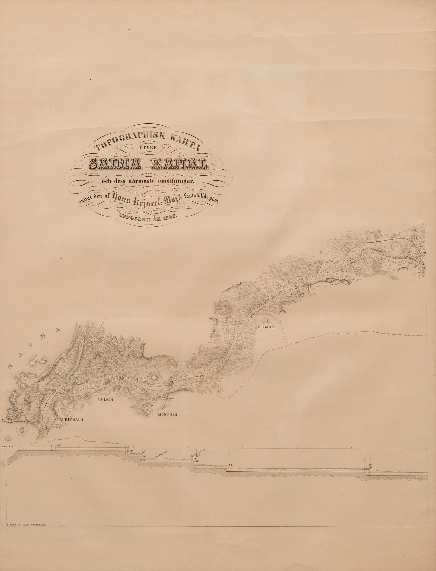 KARTOR, 7 st, litografi, F. Tengström, 1800-talets mitt.