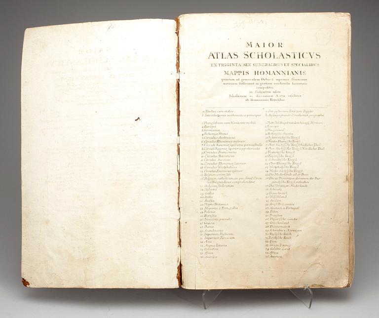 JOHAN BAPTISTA HOMANN, atlas, Maior Atlas scholasticus ex triginta sex generalibus et specialibus Homann hei, 1752.