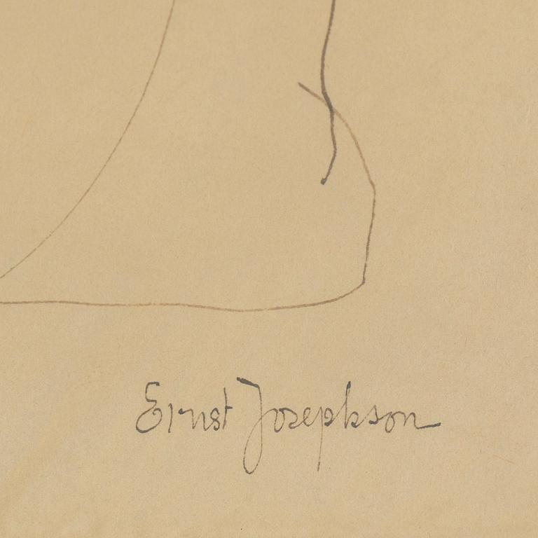 ERNST JOSEPHSON, ink drawing, signed.