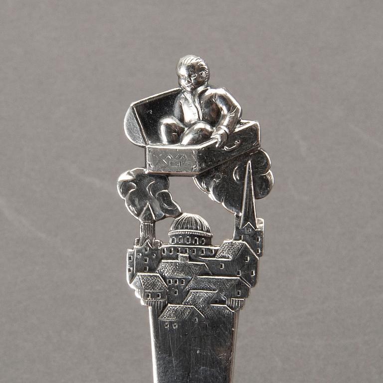 CUTLERY, 33 pcs, silver, H C Andersen motifs, Denmark mid 20th century, 631g.
