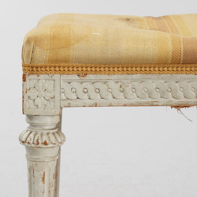 A carved Gustavian stool by J. Hammarström (master in Stockohlm 1794-1812).