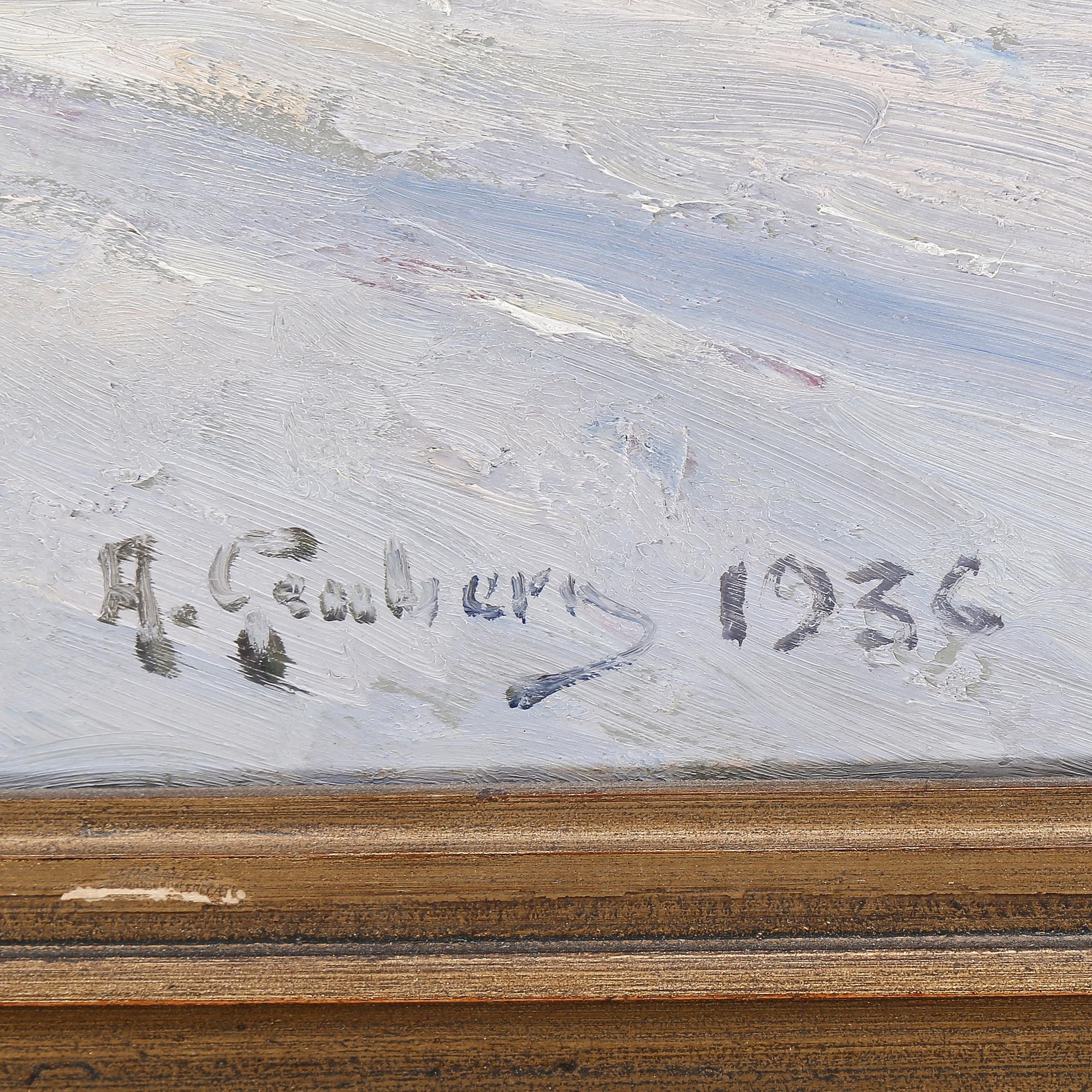 ANTON GENBERG, olja på pannå, signerad, daterad 1936.