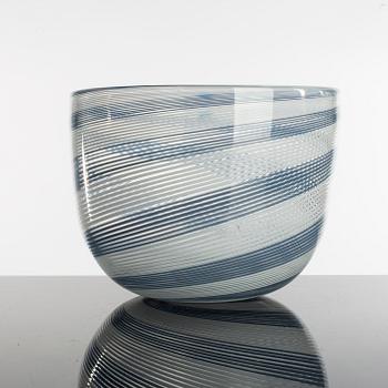 HEIKKI ORVOLA, two bowls, glass, signed, Nuutajärvi, Notsjö, Finland.