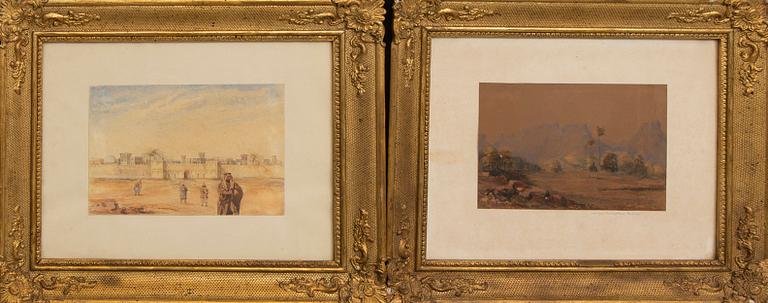 Okänd konstnär 1800/1900-tal , akvareller 2 st.