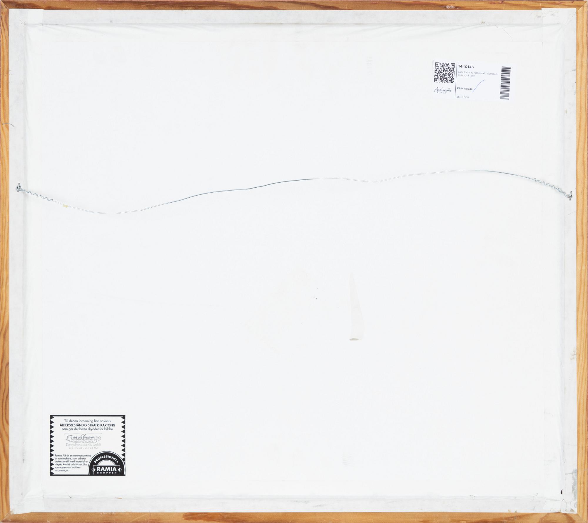 Lars Pirak, litograph in colours, signed.