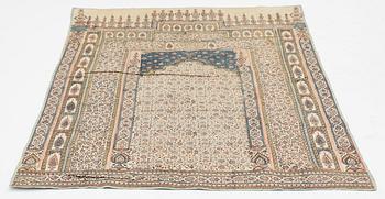 A prayer rug, antique Kalamkari, Isfahan Qajar dynasty, c. 128 x 90 cm.