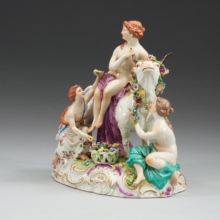 FIGURIN, porslin. Wienliknande märke. "Europa och Tjuren".