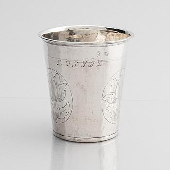 Lorens Andersson Wall, bägare, silver, Norrköping (verksam 1682-1695-). Barock.