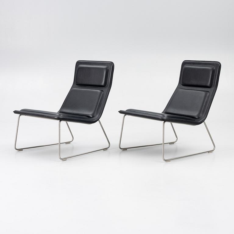 Jasper Morrison, a pair of 'Low Pad' lounge chairs, Cappellini, Italy.
