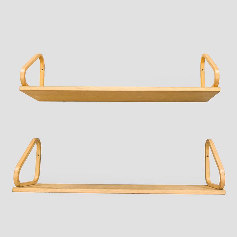 Alvar Aalto, two '112B' shelves, Artek, late 20th century.