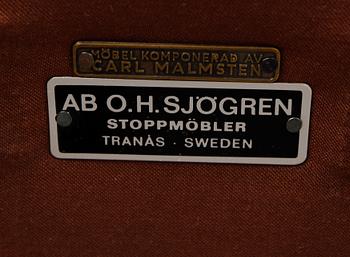 FÅTÖLJER, 1 par, "Hemmakväll", Carl Malmsten, 1900-talets mitt.