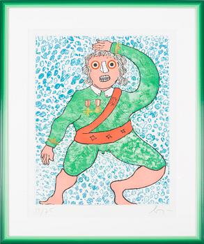 ENRICO BAJ, färgetsning, signerad och numrerad 12/75.