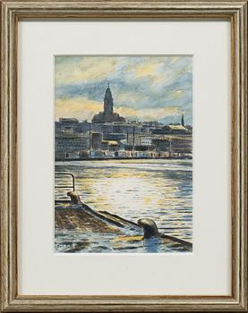 CARL BJERKÅS, akvarell, signerad och daterad 88.