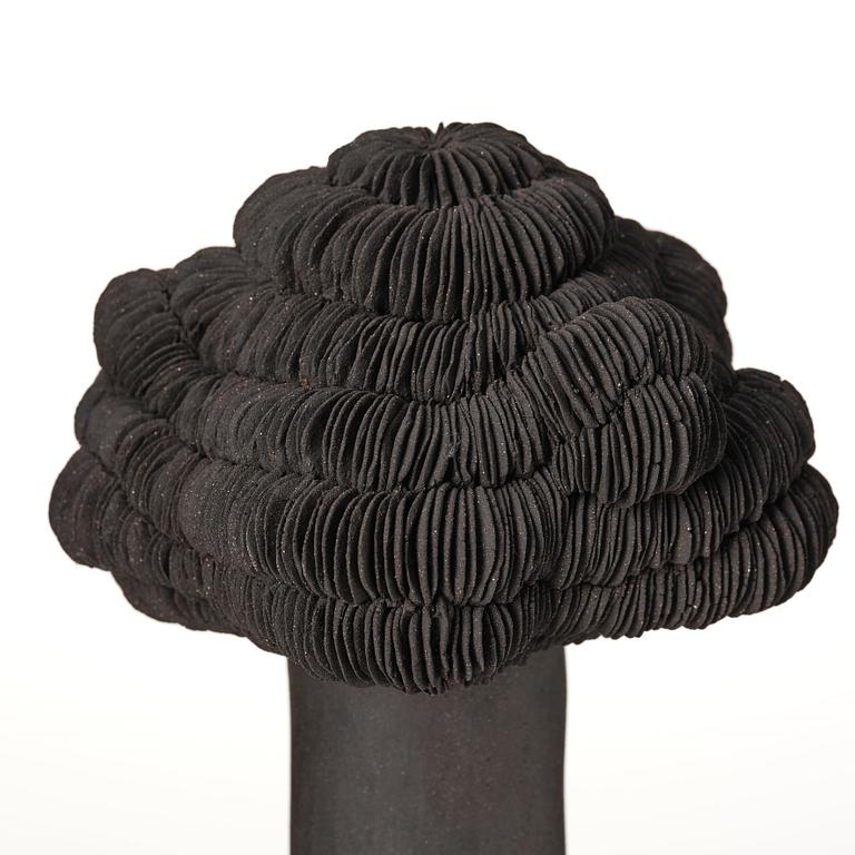 Carl Richard Söderström, a black stoneware sculpture 'Young Tree', his own workshop, Stockholm 2013.