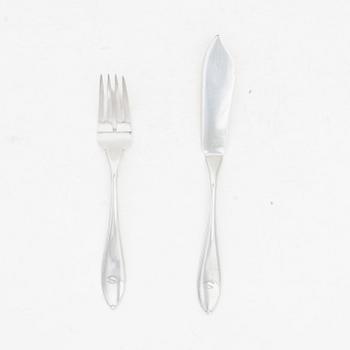 A 12 piece silver cutlery service, GAB, Stockholm 1948.