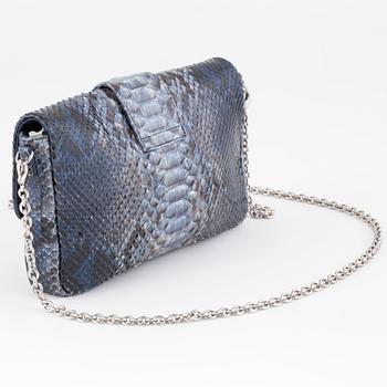 CHRISTIAN DIOR, a blue python shoulderbag / clutch.