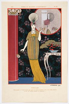 George Barbier, mapp med originalteckning och planscher, "Modes et Manières d'Aujourd'Hui (3e Année)", Frankrike, 1914.