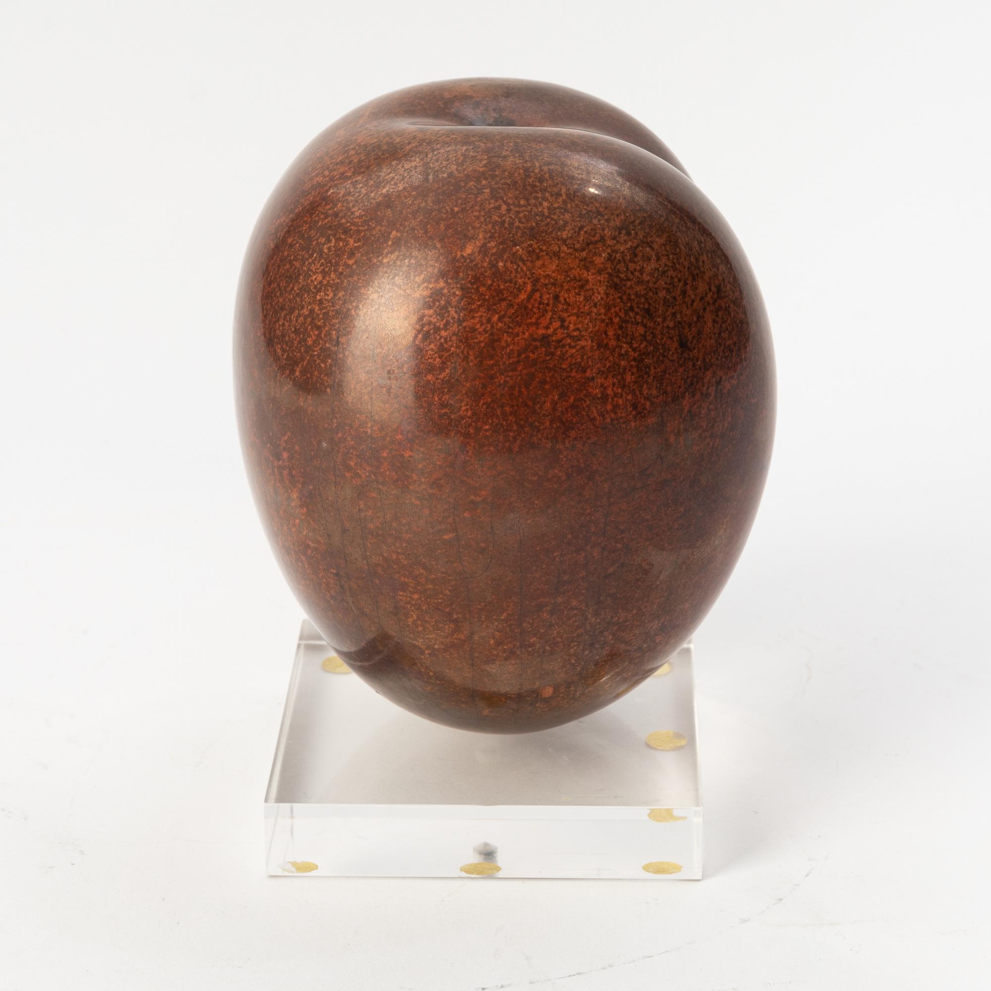 Hans Hedberg, a stoneware sculpture of a plum, Biot, France.