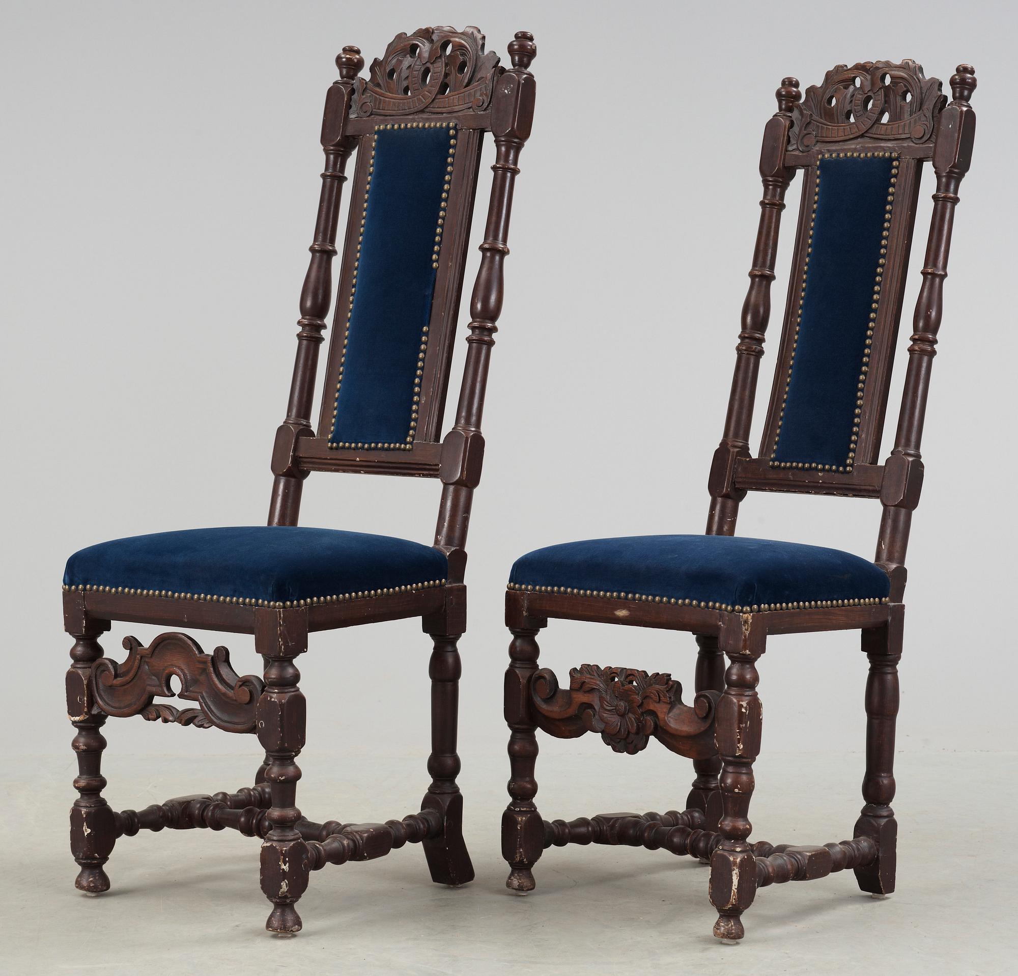 STOLAR, 2 st, barock, 1700-talets första hälft.