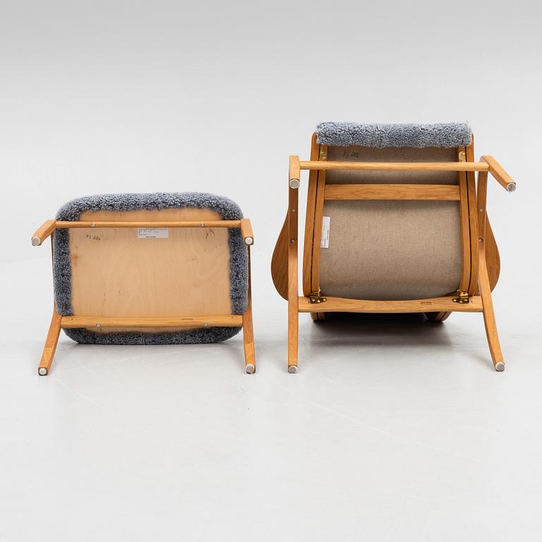 Yngve Ekström, a "Lamino" armchair with ottoman, Swedese, Sweden, 2014.