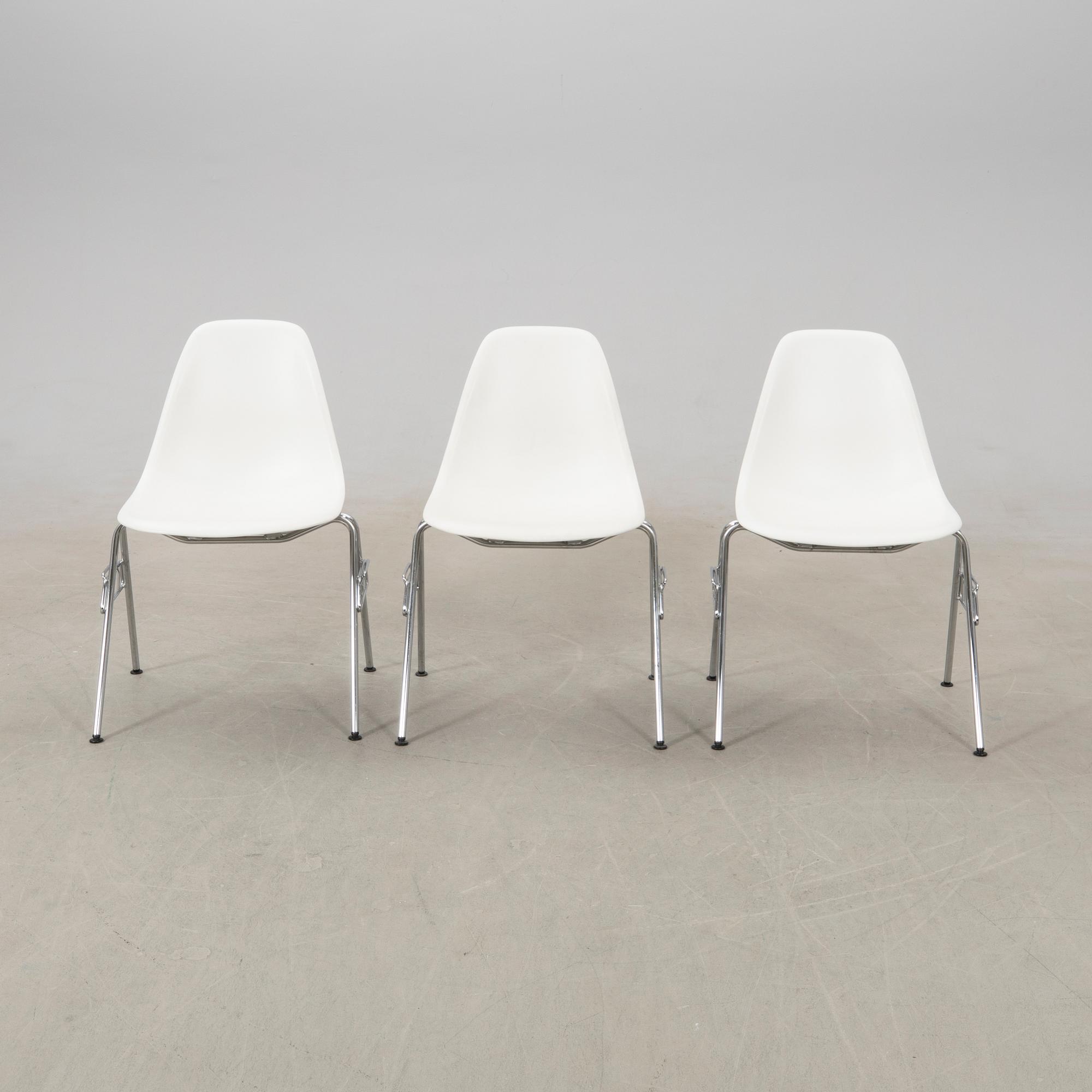 Charles & Ray Eames, stolar 6 st "DSS Plastic side chair" för VItra 2002.