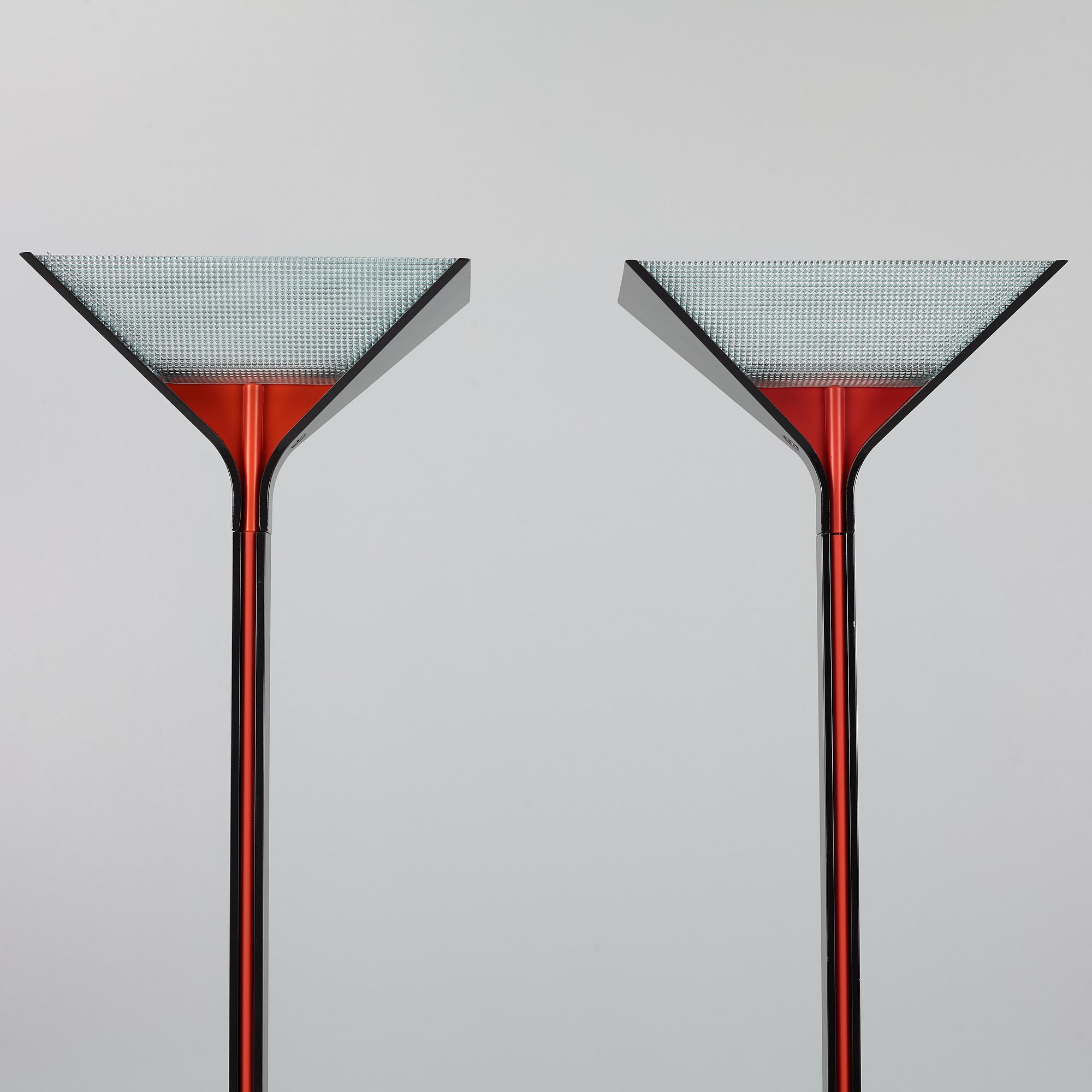 Tobia Scarpa, a pair of 'Papillona' floor lamps, Flos, Italy.