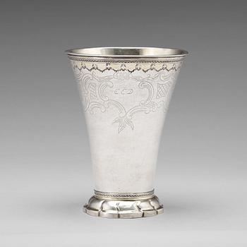 A Swedish 18th century parcel-gilt silver beaker, marks of Daniel Lundström Stockholm 1784.