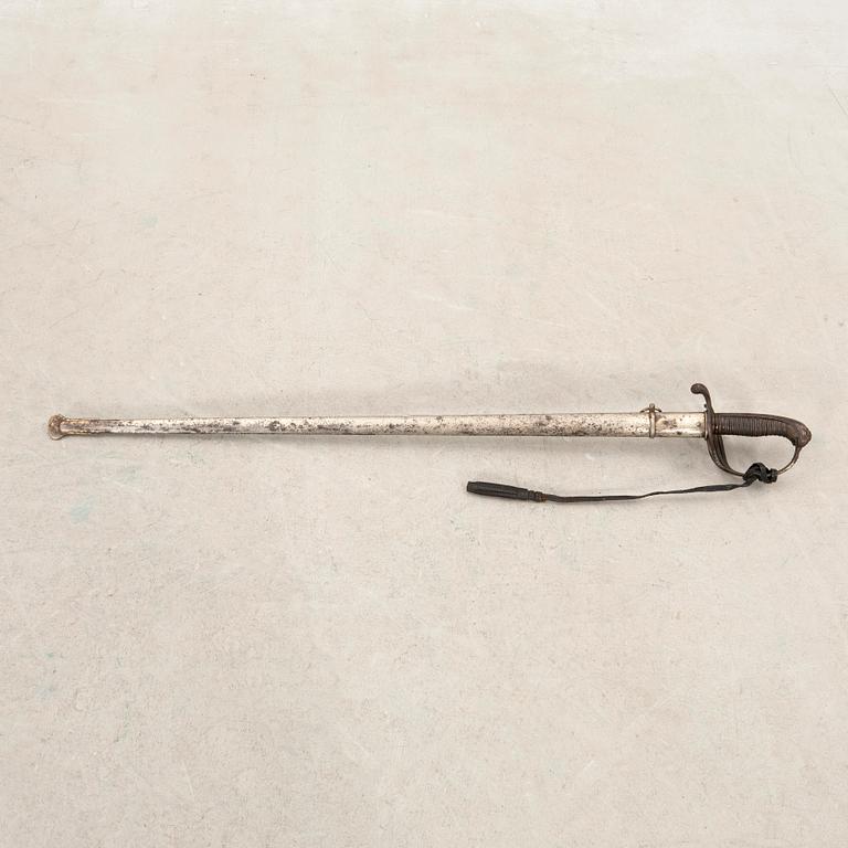 Sabre, French, 1882 for infantry, African model, with scabbard.