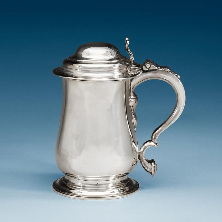 An English 18th century silver tankard, possibly of John Swift, London 1759.