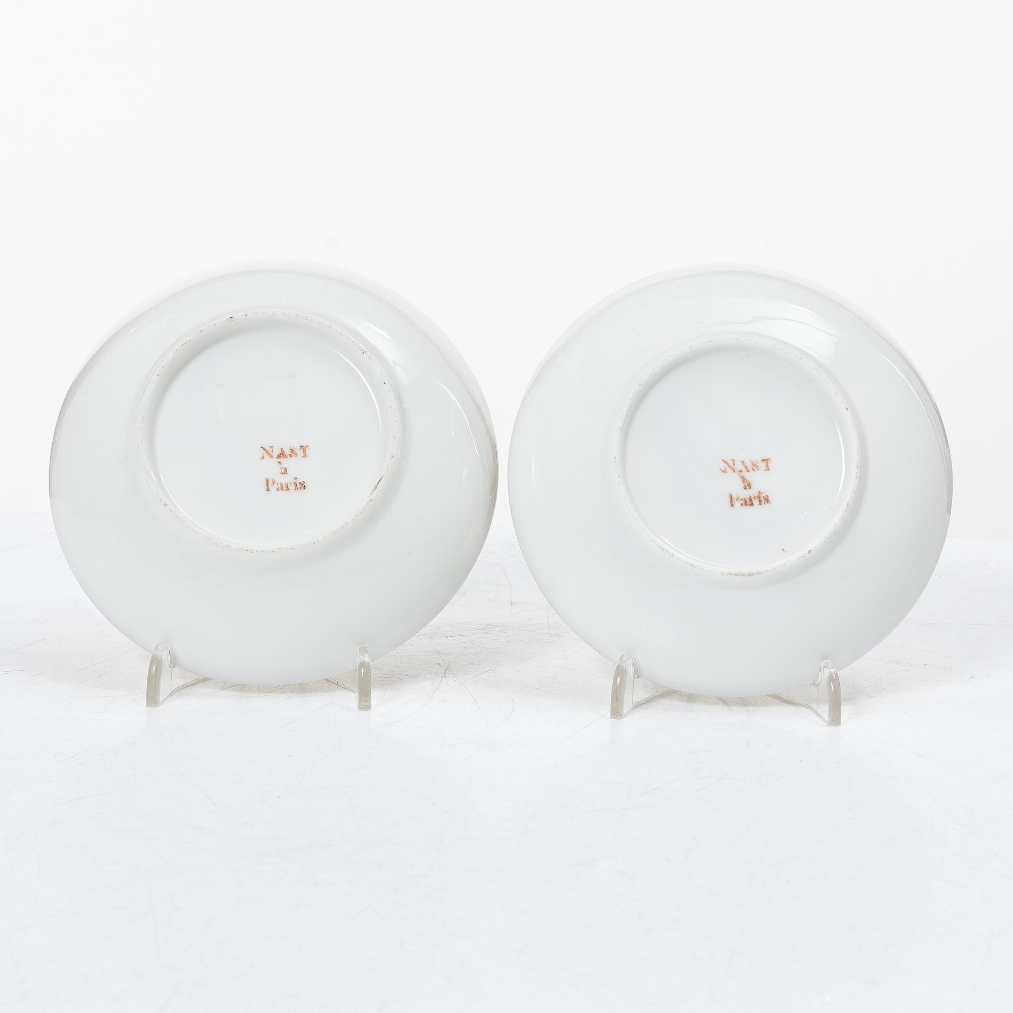 Service pieces, 12 pcs, porcelain, Empire, first half of the 19th century.