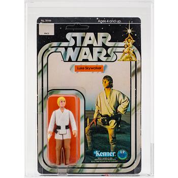 STAR WARS, Luke Skywalker Double Telescoping Saber, 12 back-c, AFA 80 NM, Kenner 1978.