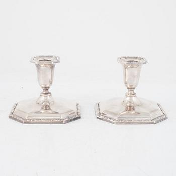 A pair of Norwegian silver candlesticks, mark Thorvald Marthinsen Sølvvarefabrik, first half of the 20th Century.