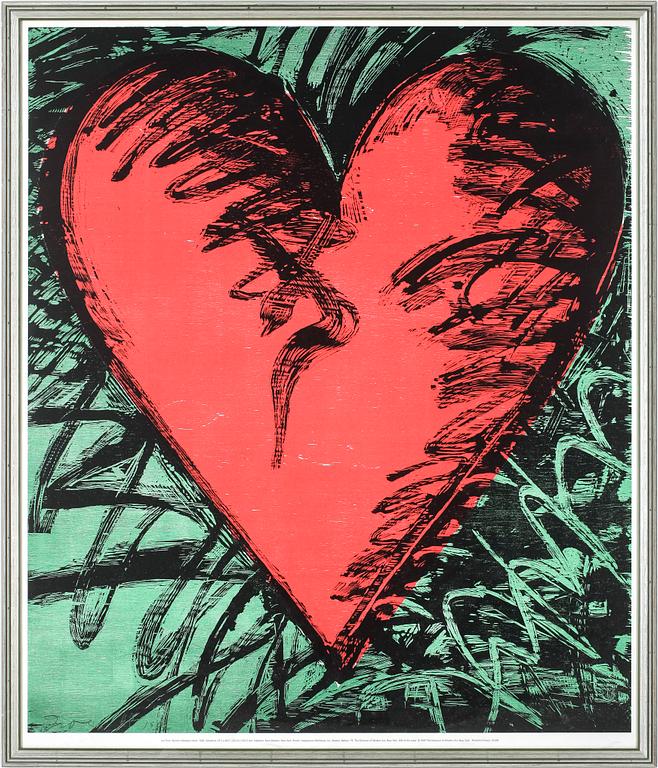 JIM DINE, efter, utställningsaffisch, signerad och daterad i trycket, utgiven av MoMa, New York, 1999. Pace Editions.