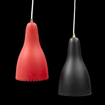 A pair of ceiling laps by Bent Karlby, Lyfa, Denmark, 1950s.