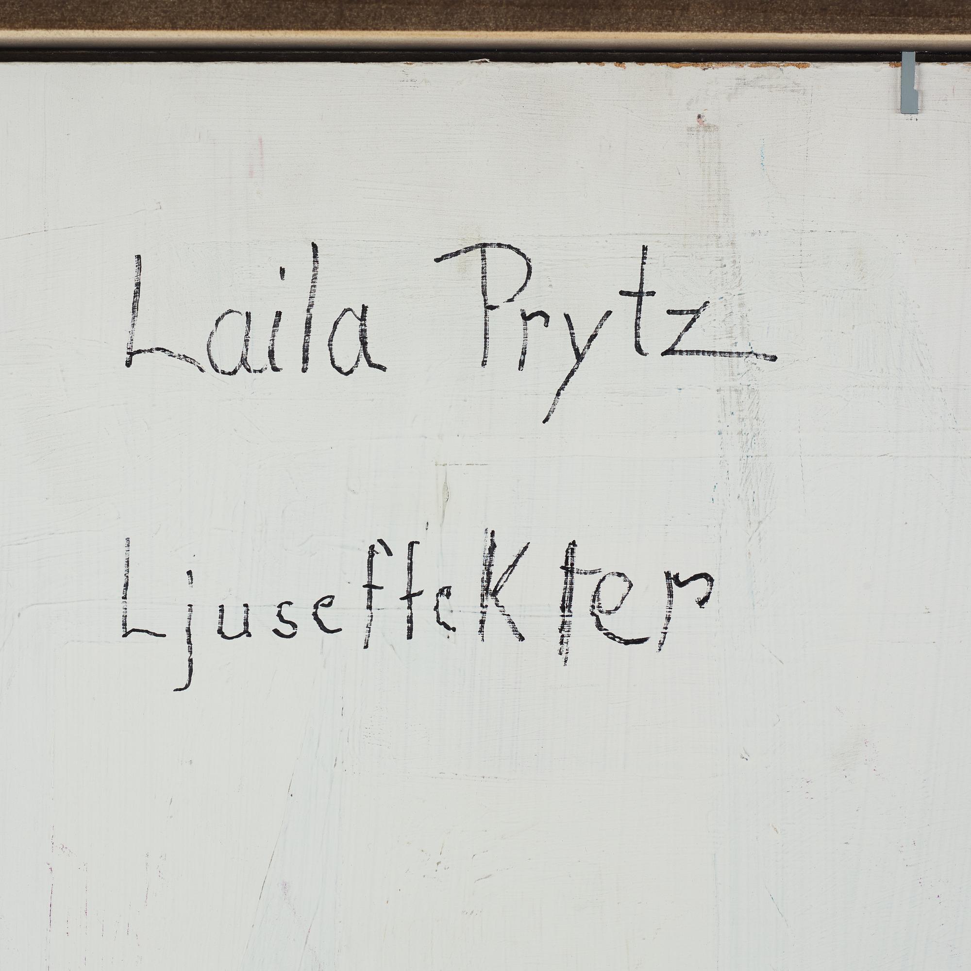 Laila Prytz, olja på pannå, signerad a tergo.