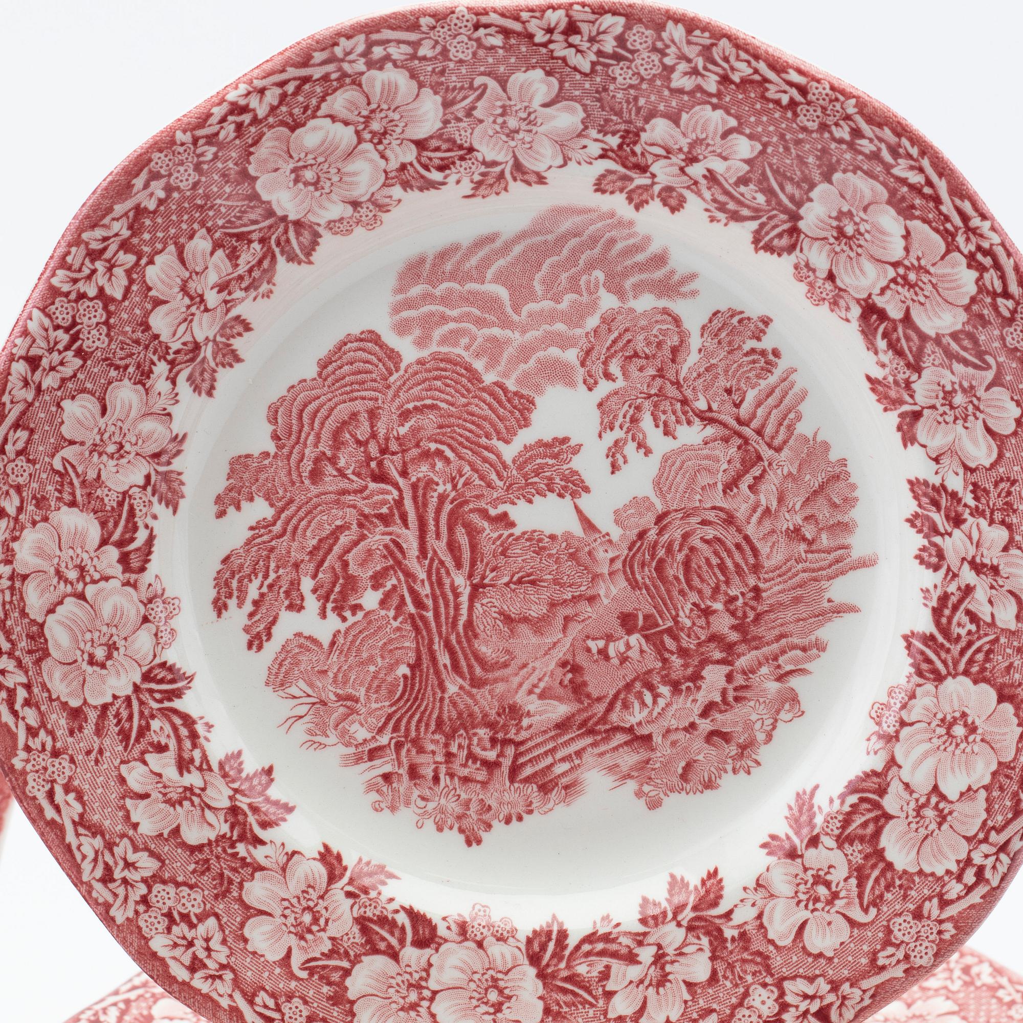 Service pieces 24 pieces Enoch Wedgewood "Woodland", later half of the 20th century.