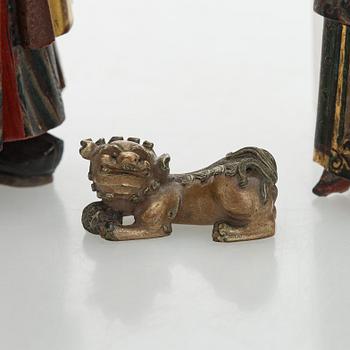 Skulpturer, 3 st, Kina, sen Qingdynasti.