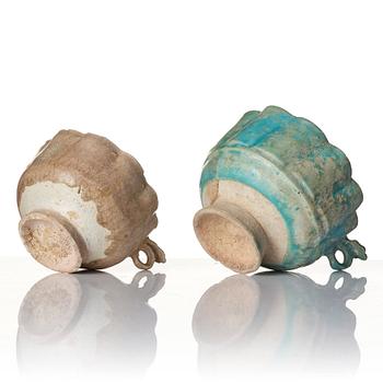 Two pottery jugs, Central Asia, 13th century.