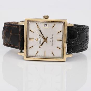 ARMBANDSUR, guld på stål, "T+C Town and Country", Certina, Automatic, 1960-tal.